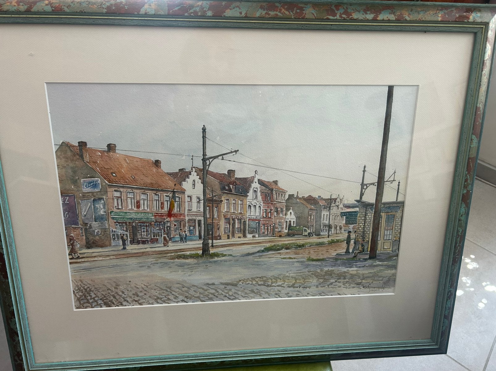 Prachtig kunstwerk Zeebrugge, Enlèvement, Signé