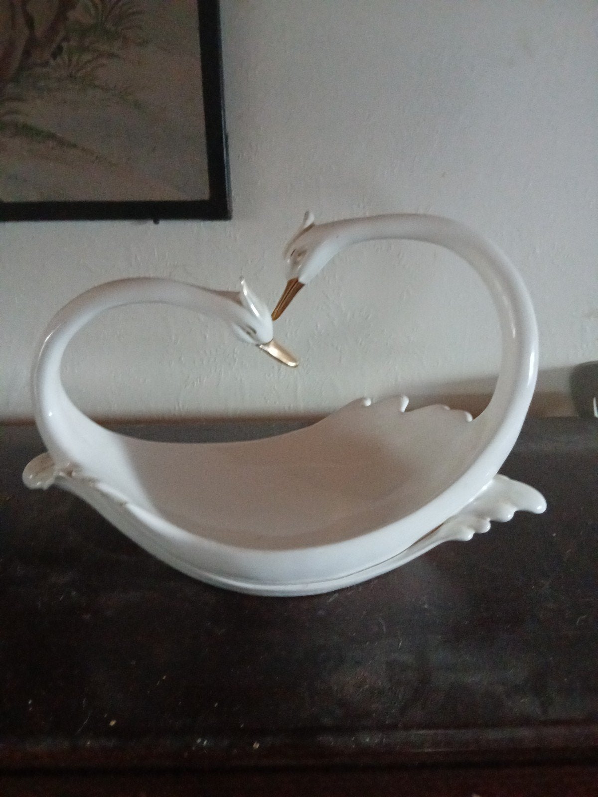 Prachtige Vintage Zwanenschaal / Centerpiece - Hollywood Reg, Antiek en Kunst, Ophalen