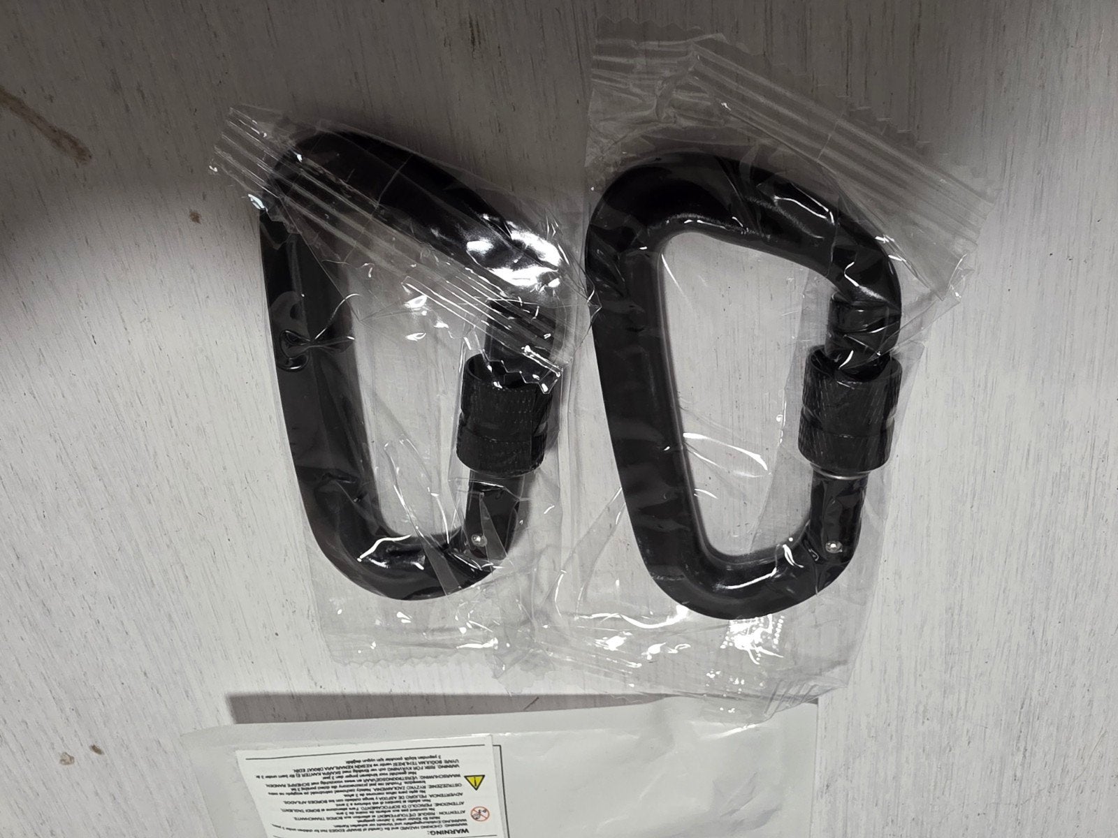 2 aluminium karabijnhaken met schroefsluiting, Ophalen of Verzenden