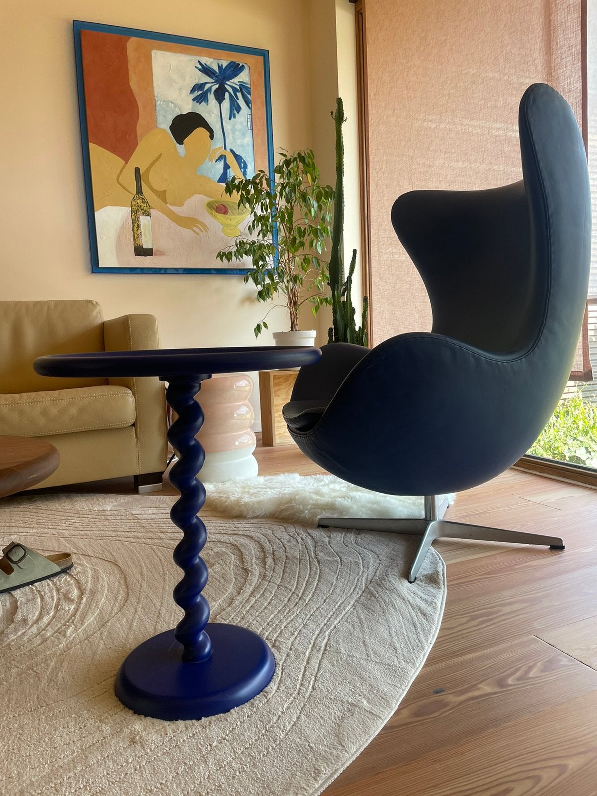 Polspotten Twister blauw bijzettafel, Ophalen, Zo goed als nieuw
