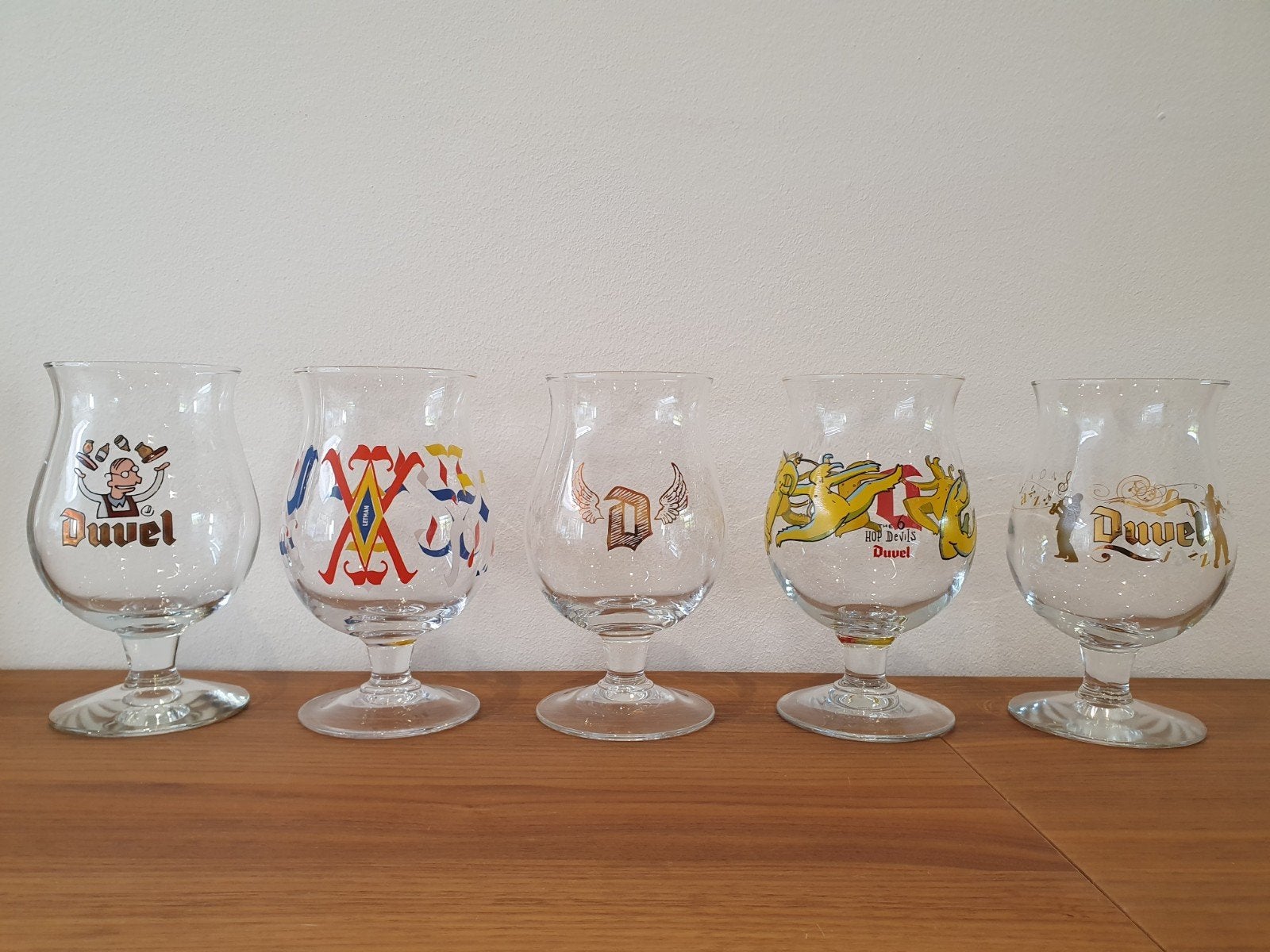Lot 5x Duvel glazen, Collections, Enlèvement ou Envoi