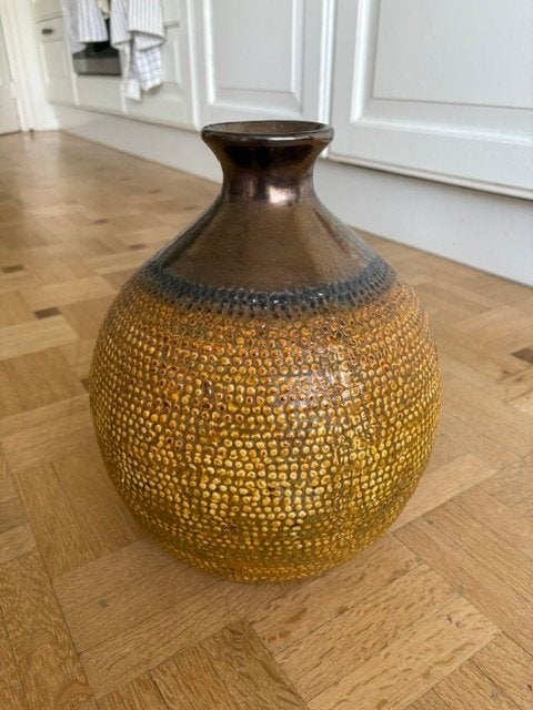 Vase, Enlèvement, Comme neuf, Jaune, Pierre/céramique