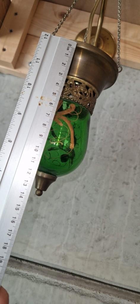 lantaarn aplik groen vintage, Antiek en Kunst, Ophalen