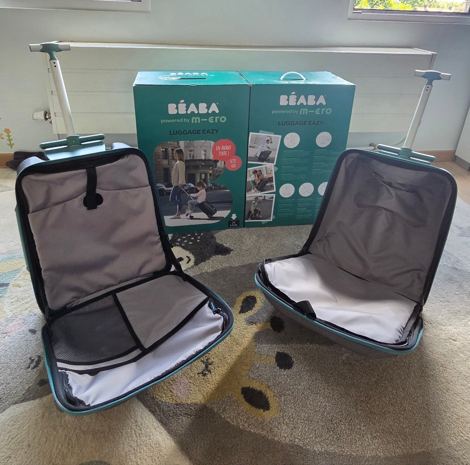 Set van 2 handbagagekoffers met kinderzitje - 2 in 1, Ophalen