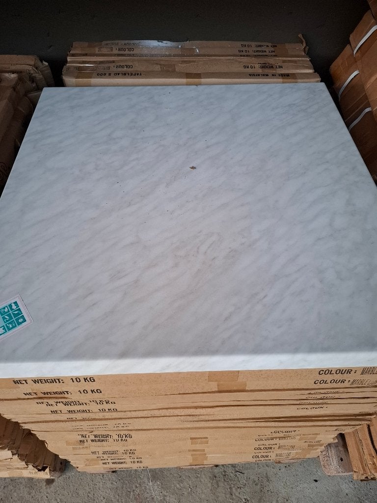 Isotop Tafelbladen 80x80 - White Marble Look - Nieuw, Tuin en Terras, Ophalen, Nieuw
