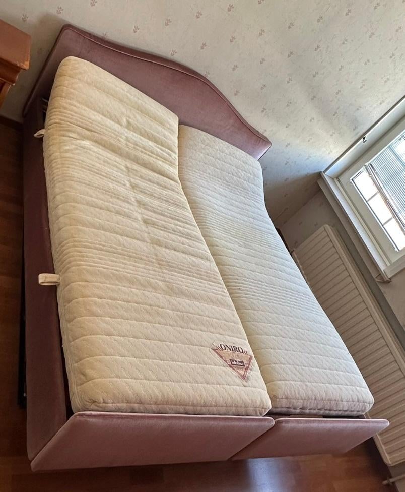 Lit double Lattoflex (sommier / tête de lit + matelas dispo), Enlèvement, Utilisé, Deux personnes, Réglable