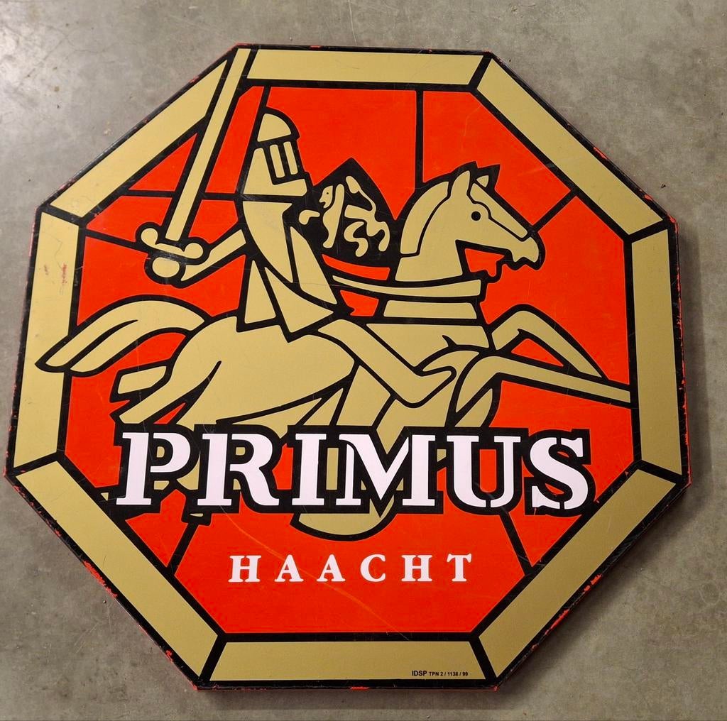 Metalen bord primus, Verzamelen, Biermerken, Ophalen