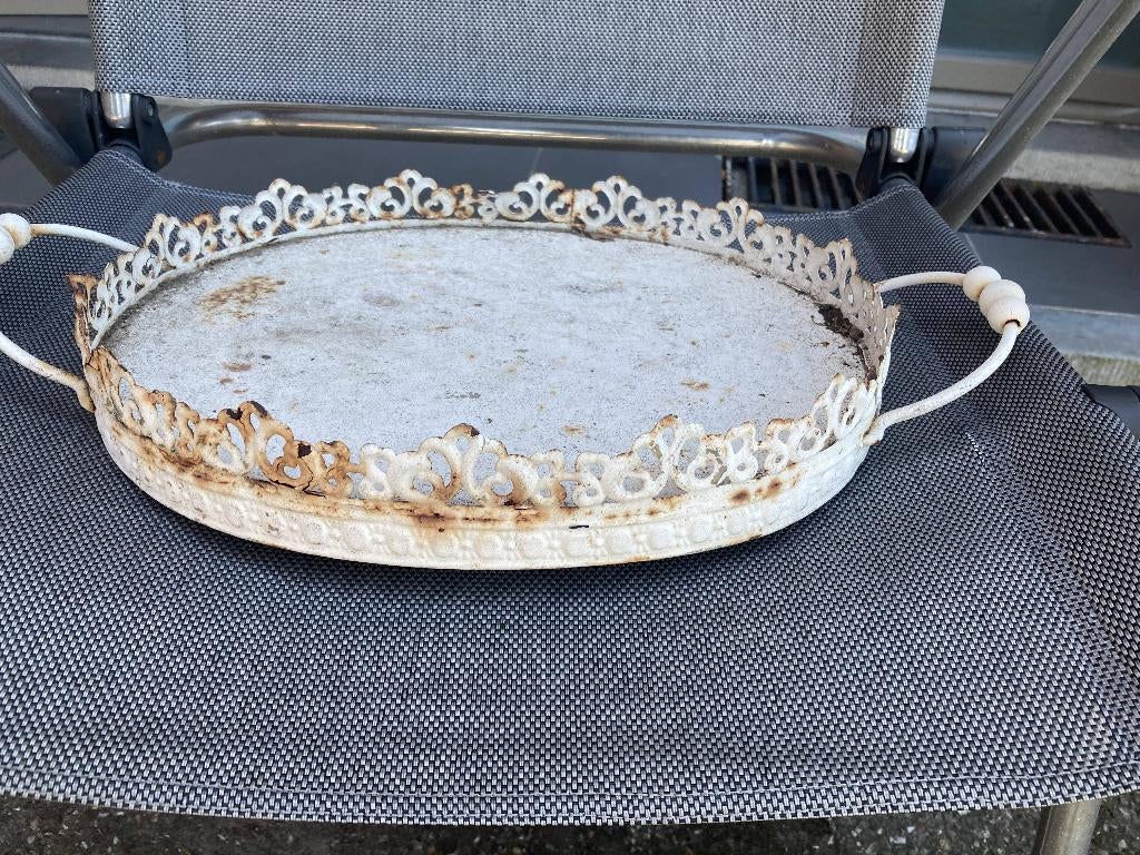 vier brocante oude vintage dienbladen 5 euro/stuk, Antiek en Kunst, Ophalen of Verzenden