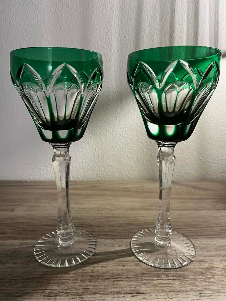 2 kristallen glazen, Antiek en Kunst, Ophalen of Verzenden