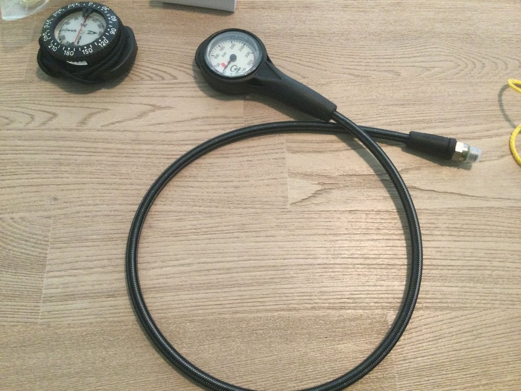 Q-Dive Manometer tot 400 bar met Miflex slang., Ophalen of Verzenden, Nieuw