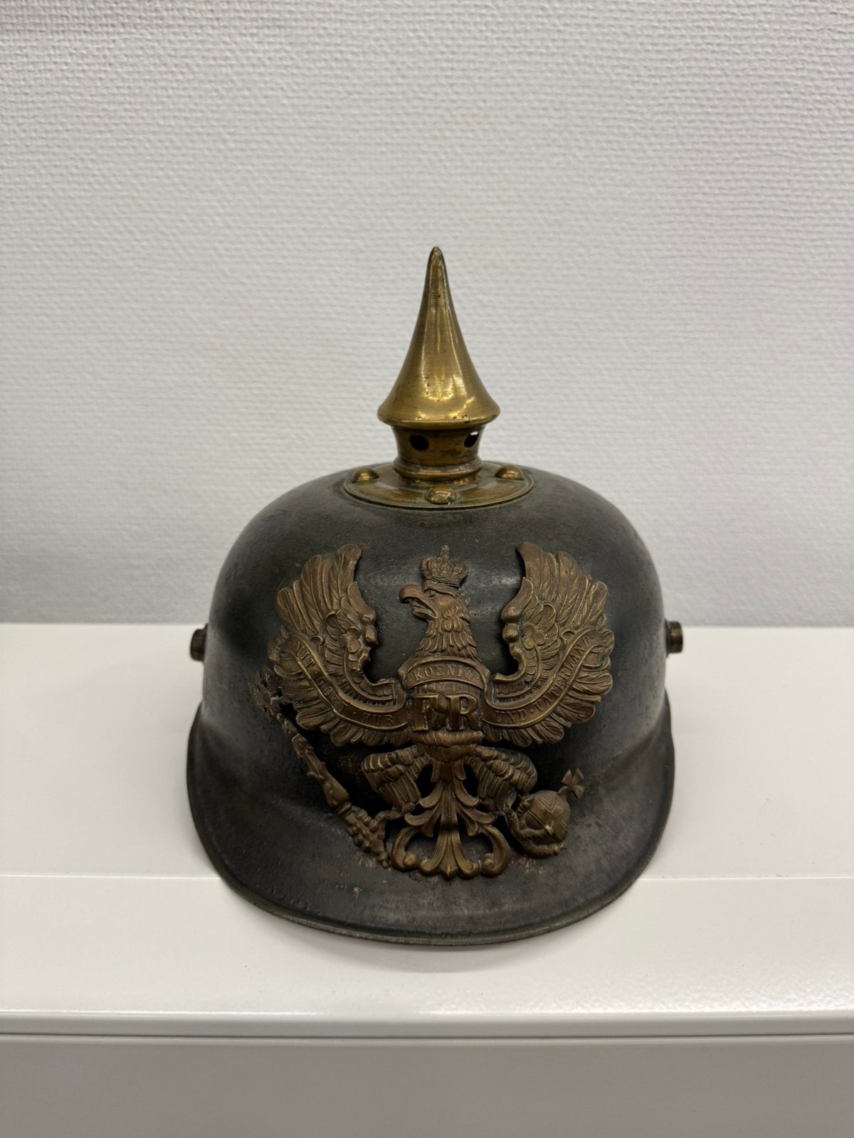 WW1 casque a pointe ersatz metal, Collections, Enlèvement ou Envoi