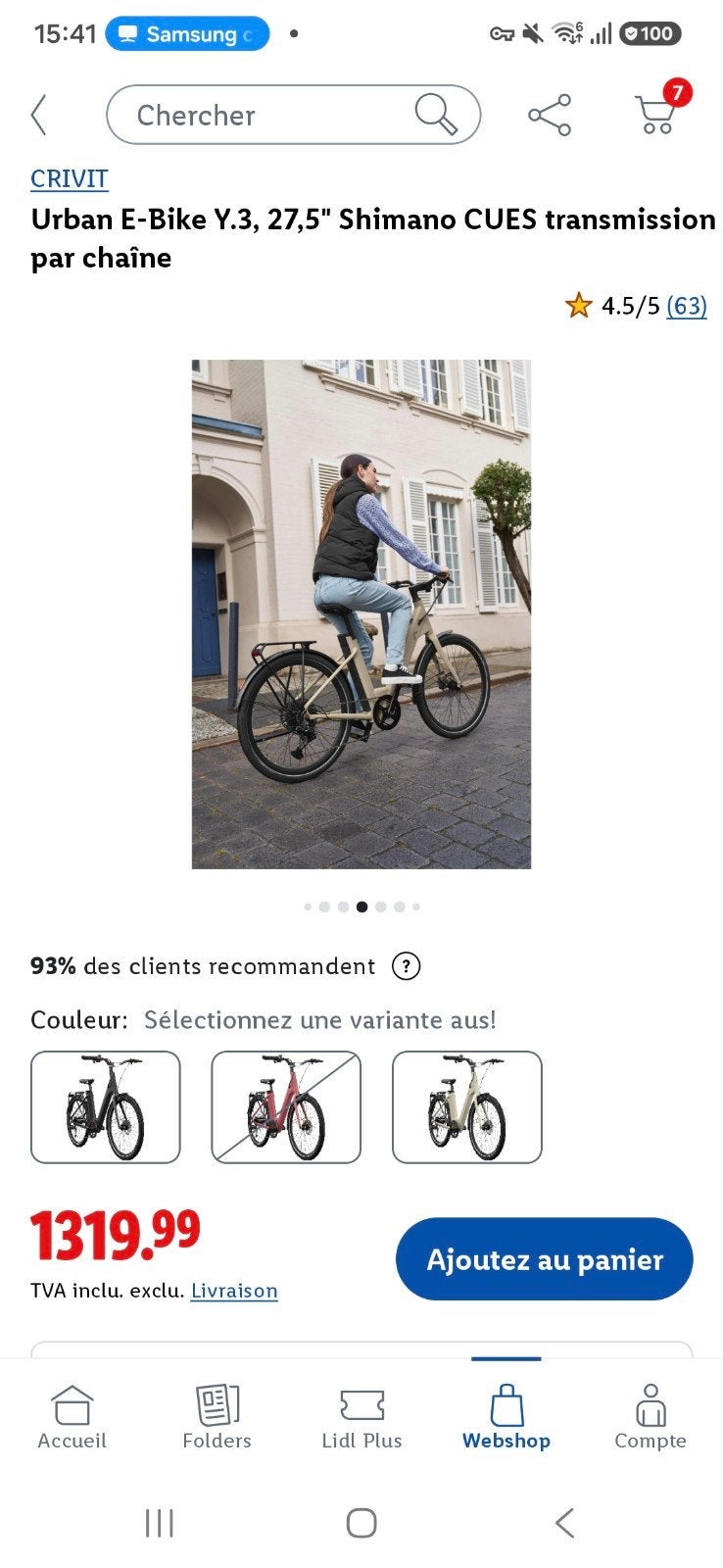 vélo électrique CRIVIT urban ebike Y.3 neuf en carton, Enlèvement, Neuf, Autres marques