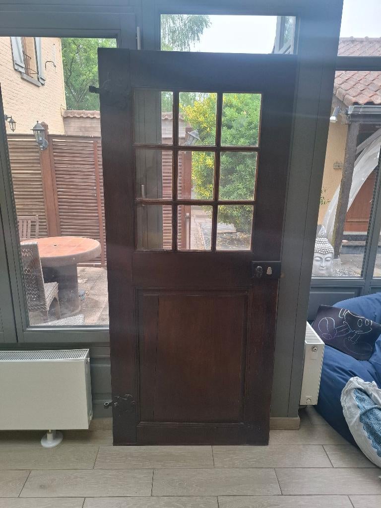 Porte ancienne, Bricolage & Construction, Porte pliante, Enlèvement, Verre, 200 à 215 cm
