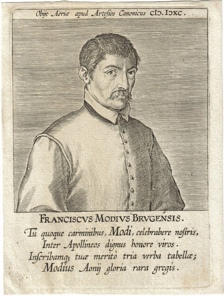 18e eeuwse gravure "Portret Franciscus Modius", 2 exp., Antiek en Kunst, Ophalen, Portret, Origineel, Gravure