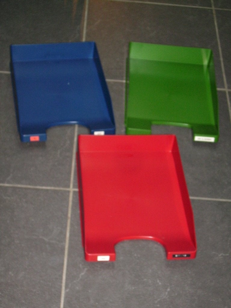 Postbakjes/Bureaubakjes 3 kleuren, Ophalen, Gebruikt