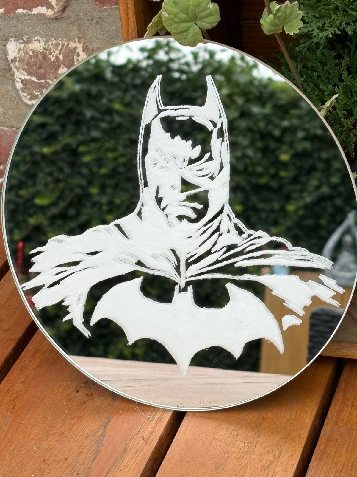 Miroir fait main Batman, Neuf, Enlèvement ou Envoi, Moins de 100 cm, Rond