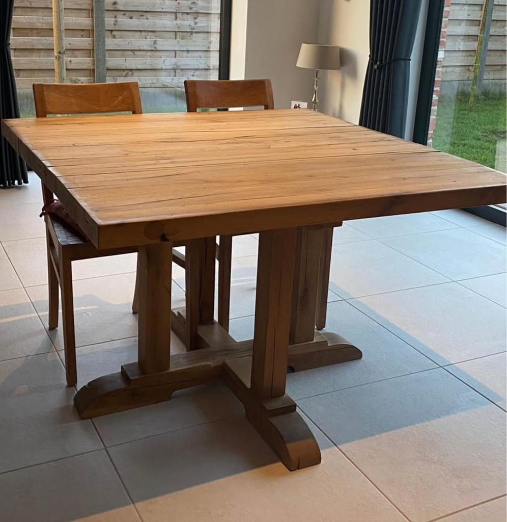 Massief houten tafel, Huis en Inrichting, Tafels | Eettafels, Ophalen, Zo goed als nieuw