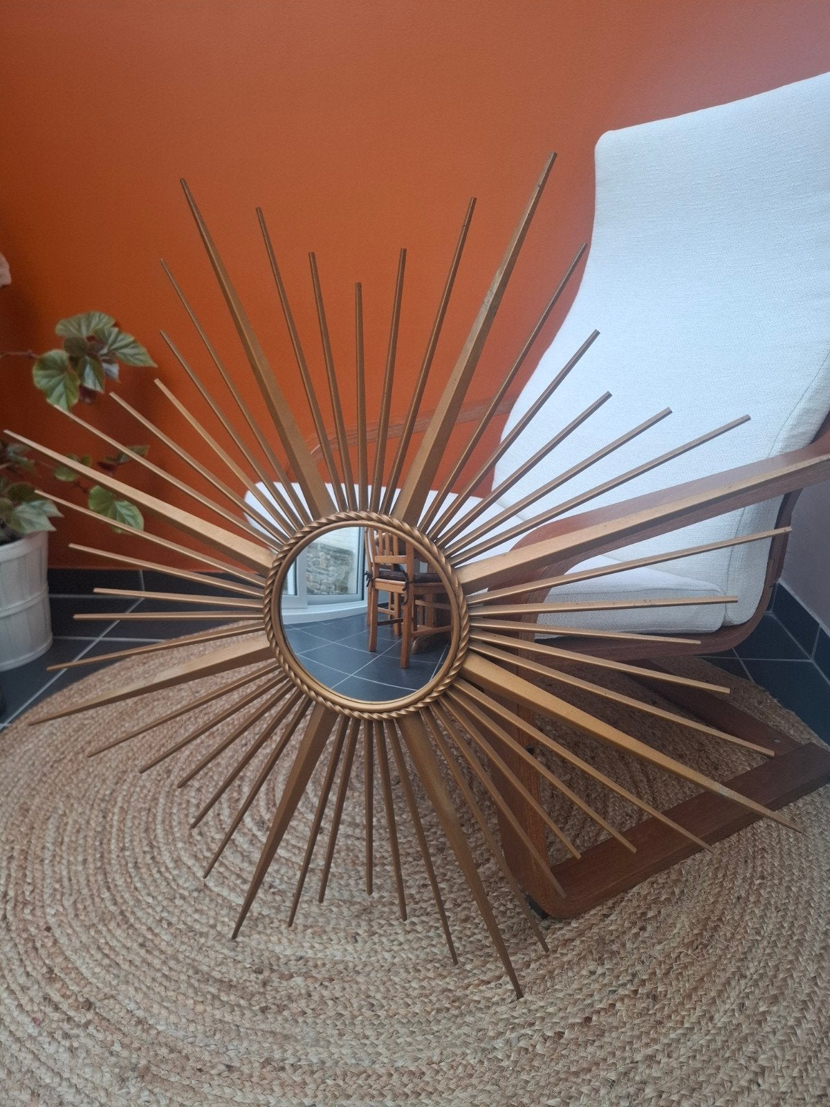 Miroir soleil chaty vallauris XL 86cm <signé> 60's, Antiquités & Art, Enlèvement