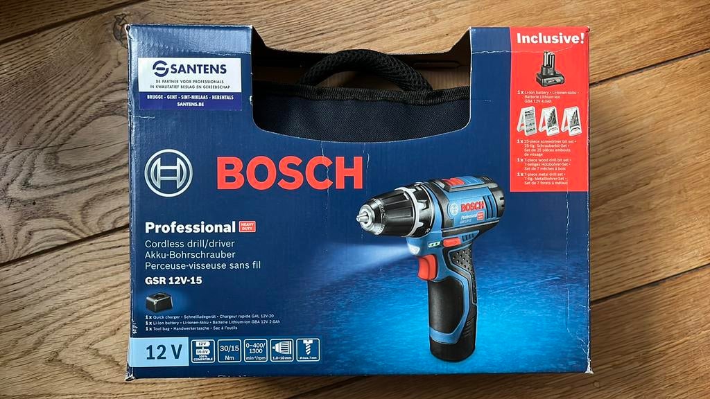 Accu schroefboormachine GSR 12V-15 nieuw in doos, Enlèvement, Neuf, Foreuse et Perceuse