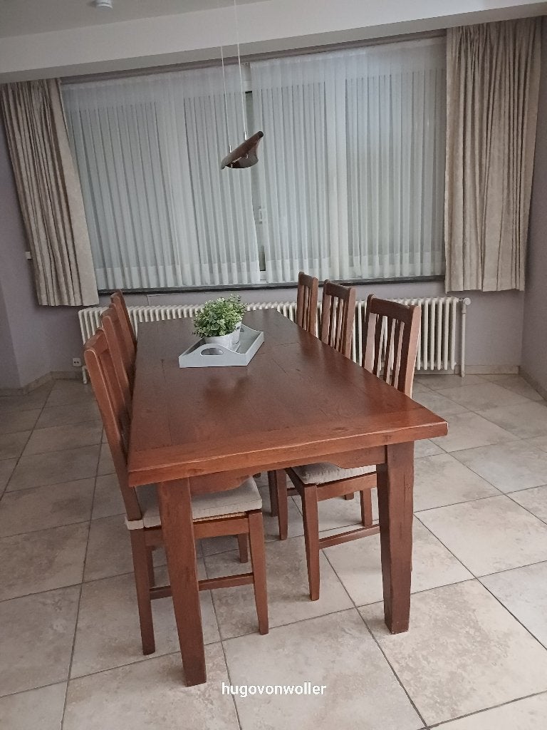 tafel + 6 stoelen, Huis en Inrichting, Tafelonderdelen, Ophalen, Eikenhout