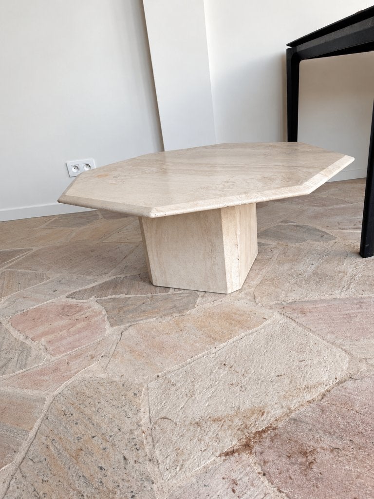 Salontafel travertin, Maison & Meubles, 50 – 75, Enlèvement, Utilisé, 50 à 100 cm