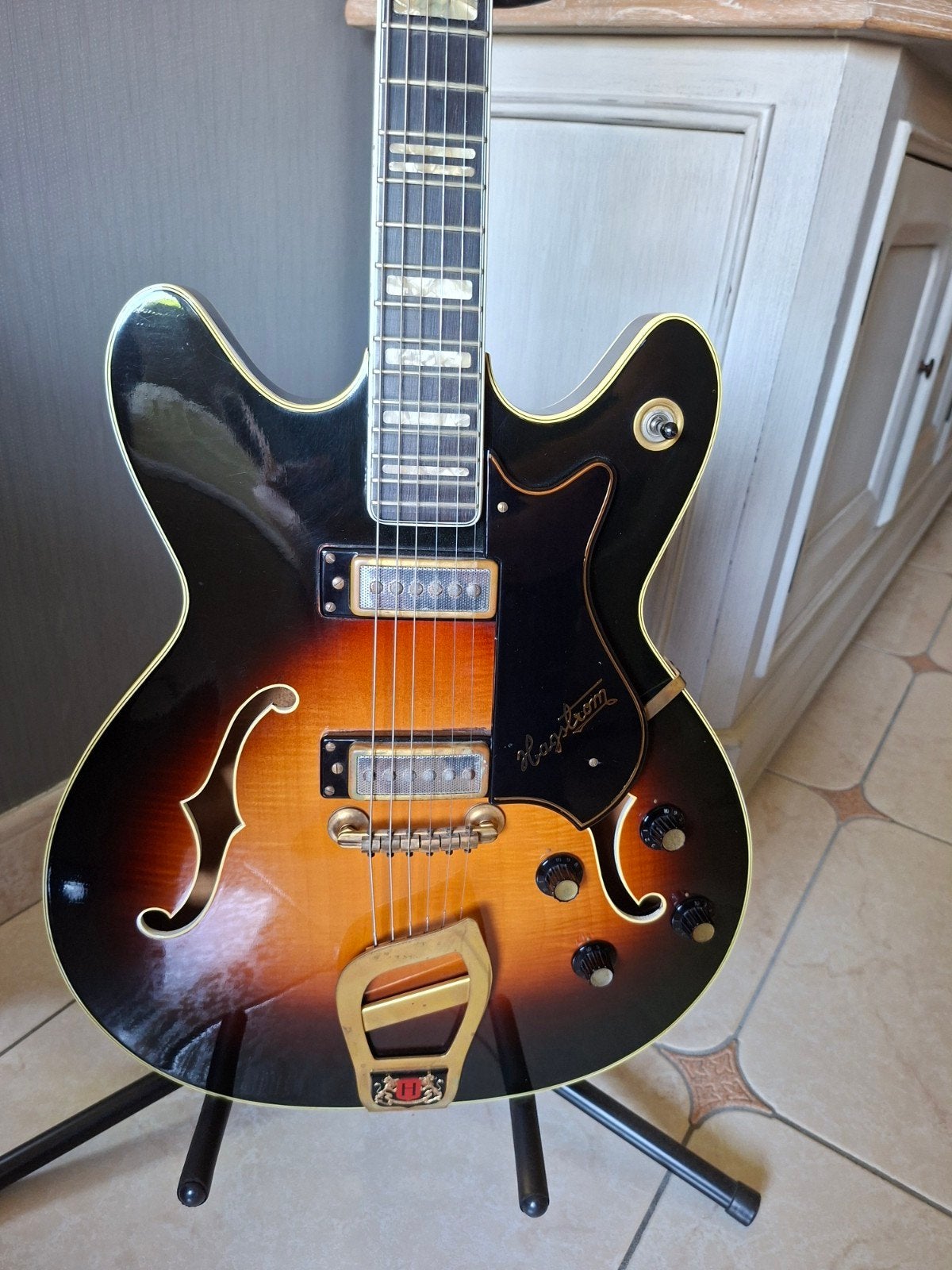Vintage Hagstrom Viking deluxe 1967, Muziek en Instrumenten, Snaarinstrumenten | Gitaren | Elektrisch, Ophalen