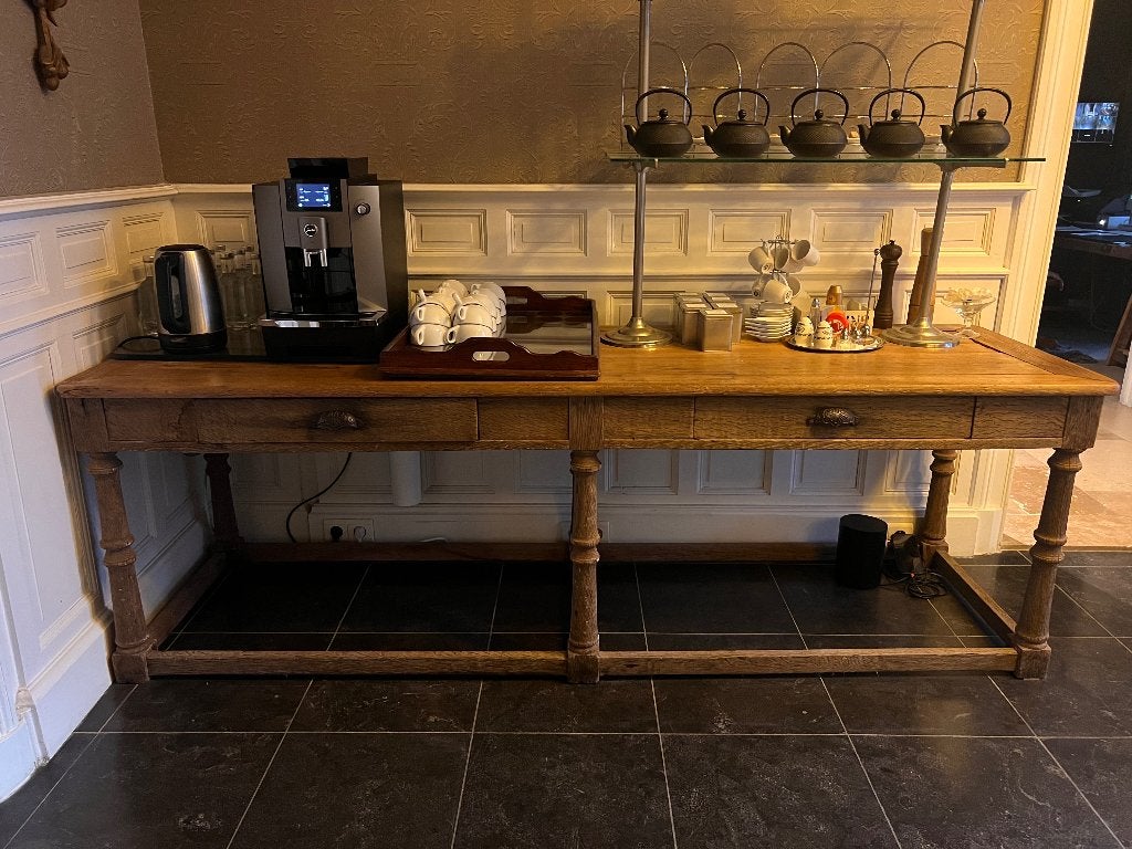antieke Franse eiken tafel, Huis en Inrichting, Ophalen, Gebruikt, Eikenhout