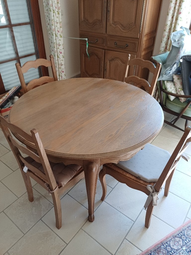 Salle à manger en chêne, Maison & Meubles, Enlèvement, Utilisé, 4 à 6 chaises