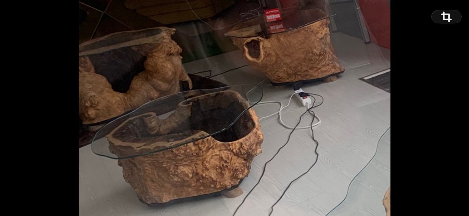 salontafels handgemaakt en allemaal uniek!!  Hout /glas, Neuf, 50 – 75, Enlèvement ou Envoi, Autres essences de bois