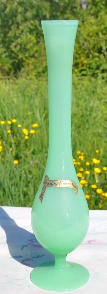 vase soliflore opaline verte opalino fiorentino, Enlèvement ou Envoi