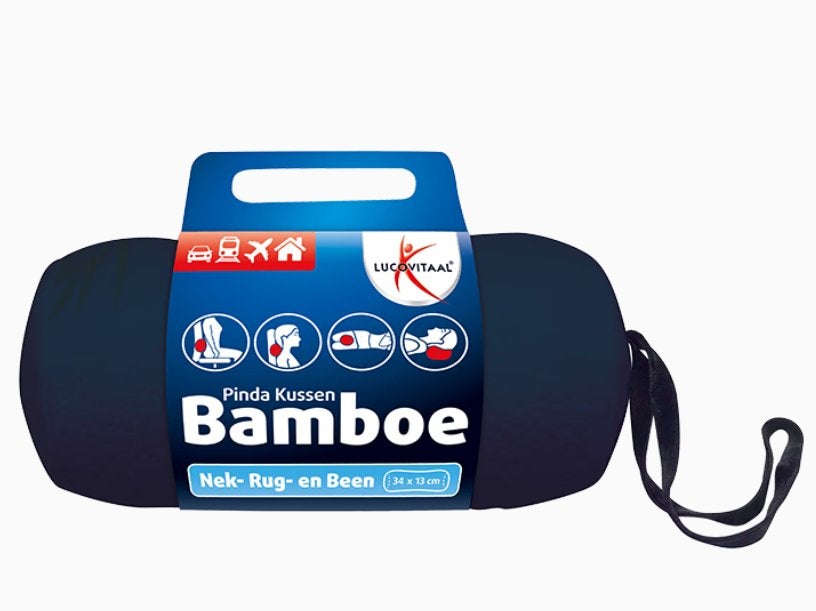 Lucovitaal Pindakussen Bamboe Blauw - 2 stuks, Ophalen, Zo goed als nieuw, Overige typen