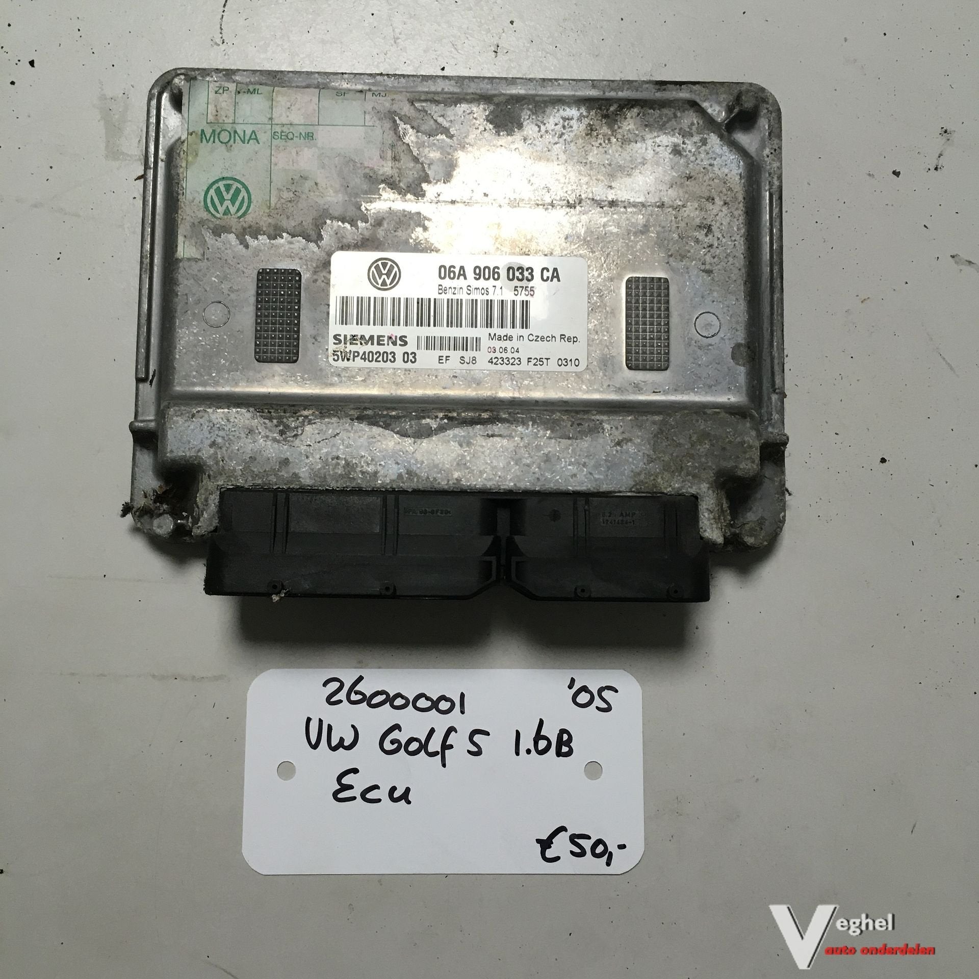 Vw Golf 5 1.6B 2005 5drs 2600001  ECU   06A 906 033 CA, Auto-onderdelen, Gebruikt, -, -, Ophalen of Verzenden