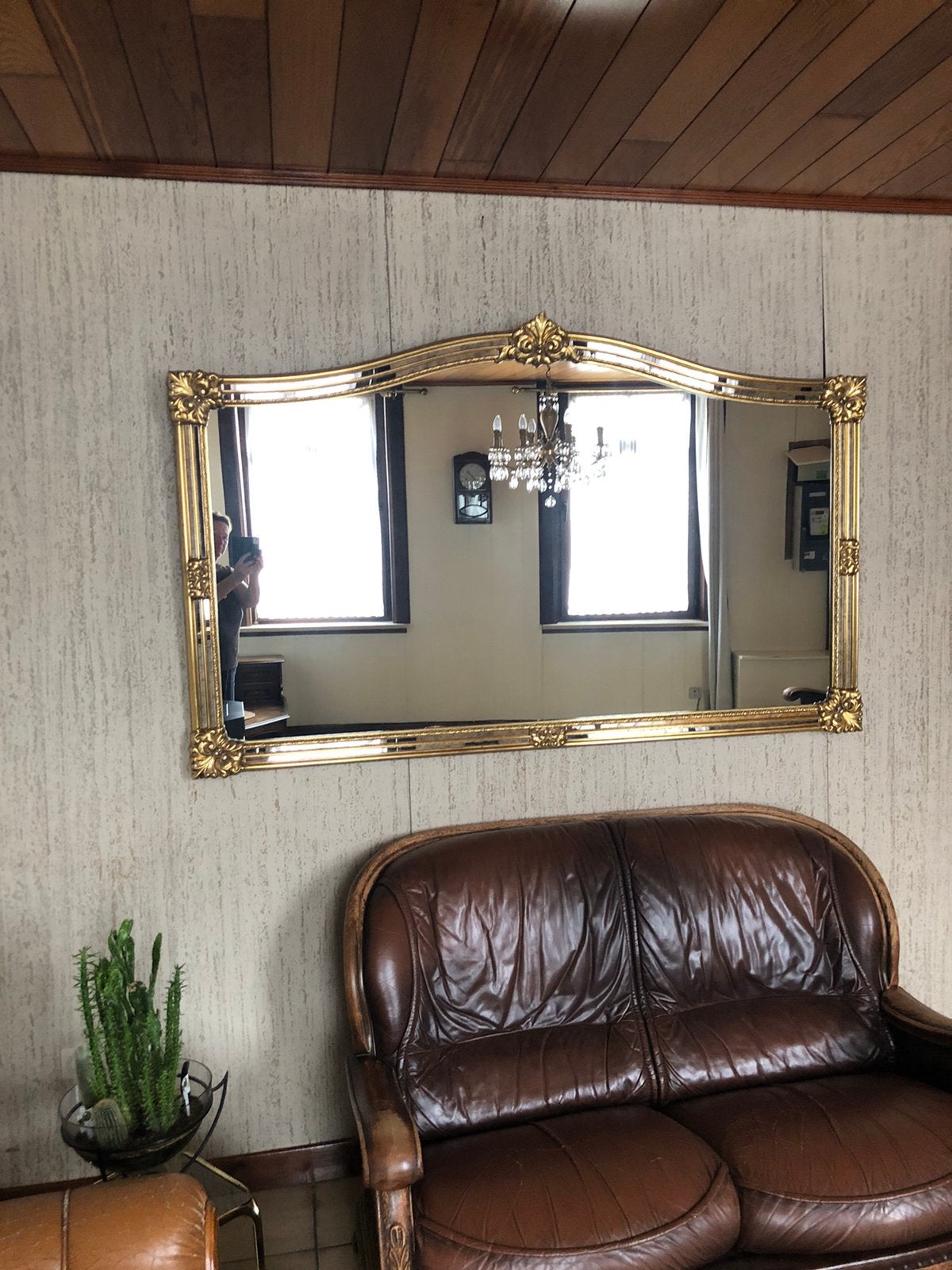 Miroir luxueux, cadre en cuivre, Enlèvement, Rectangulaire, 150 à 200 cm, 100 à 150 cm