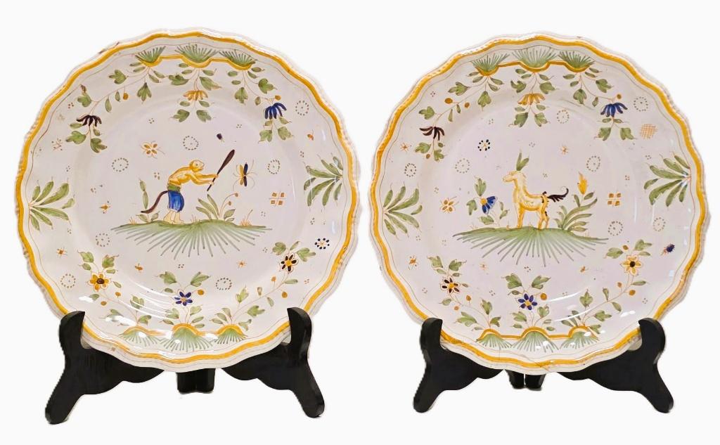 2 assiettes anciennes en céramique + montants., Antiquités & Art, Enlèvement ou Envoi