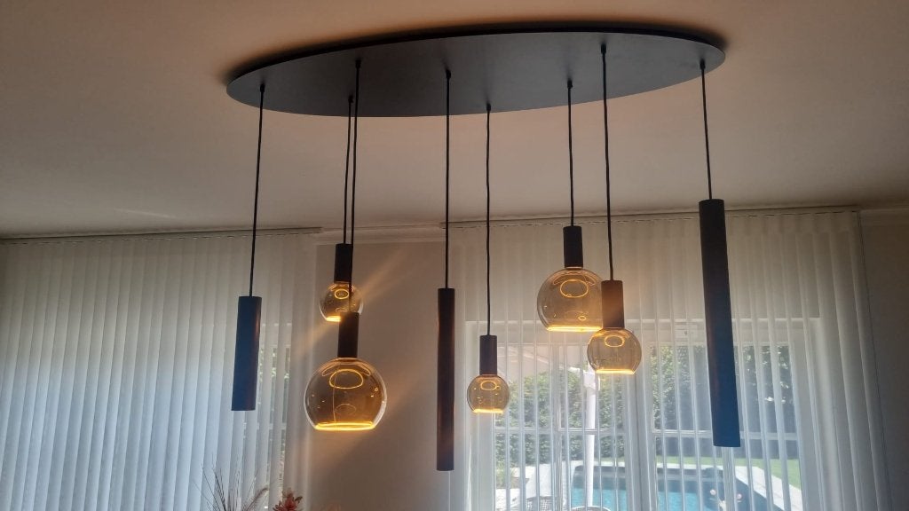 Lamp ZTAHL RIVA ovaal zwart - nieuw, Ophalen, Modern, LED, Zo goed als nieuw