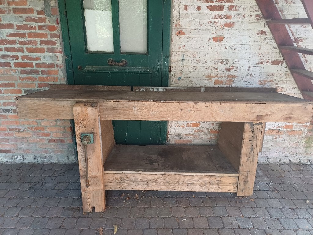 oude werkbank, Doe-het-zelf en Bouw, Werkbanken, Ophalen, Gebruikt, Minder dan 70 cm, Bankschroef