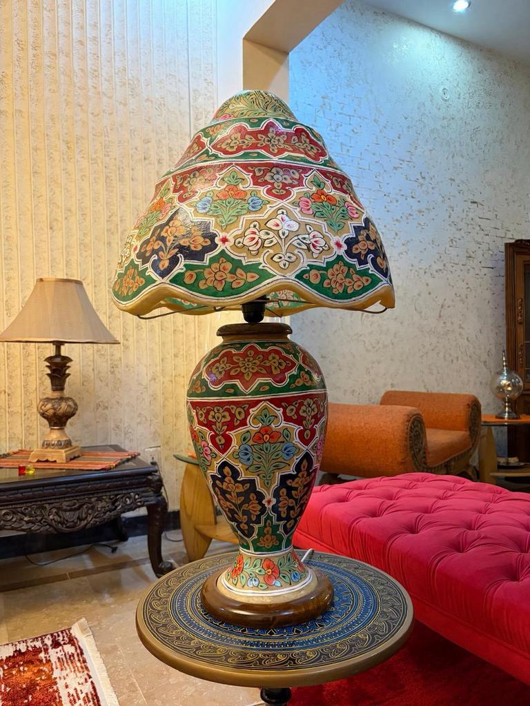 Lampe artisanale et peau de chameau Style Multani Pakistan, Enlèvement ou Envoi, Comme neuf, Verre, 50 à 75 cm