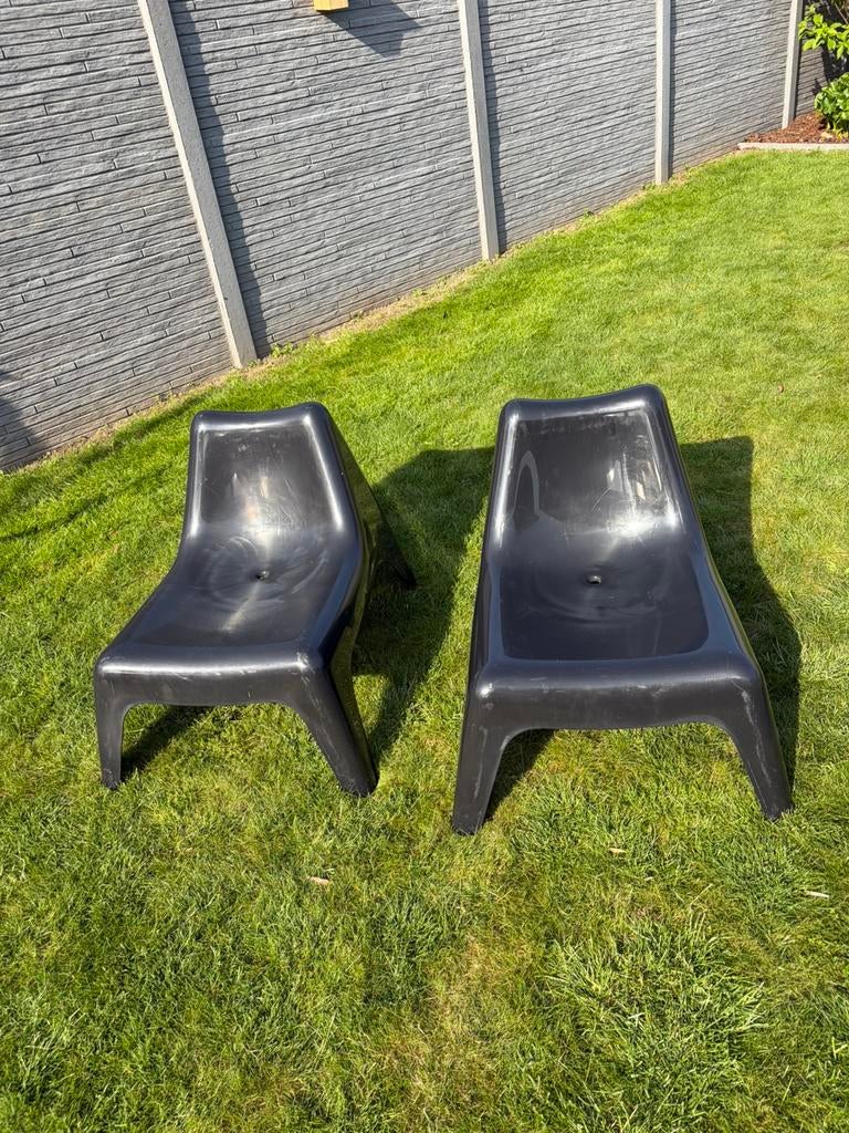 Lounge zetel voor buiten (2stuks), Tuin en Terras, Ophalen, Gebruikt, Kunststof, Stapelbaar