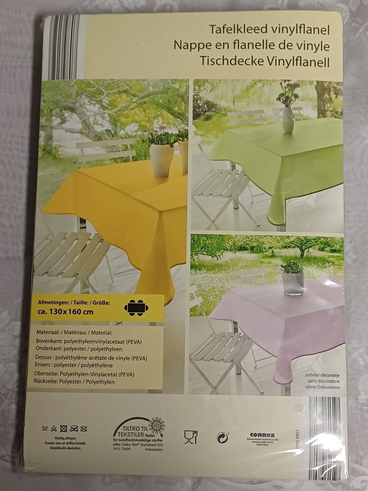 tafelkleed vinylflanel 130 x 160 cm, Overige materialen, 130 cm, 160 cm, Nieuw