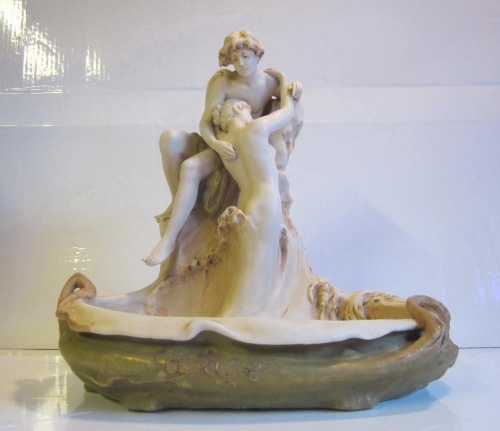 Art nouveau Royal Dux "the lovers"; A. Hampel, Bohemen, Antiek en Kunst, Ophalen of Verzenden
