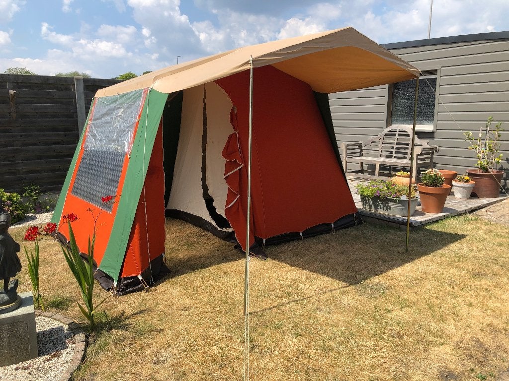 retro tent 2 personen met binnen slaaptent, Caravans en Kamperen, Ophalen, Nieuw, Tot en met 2
