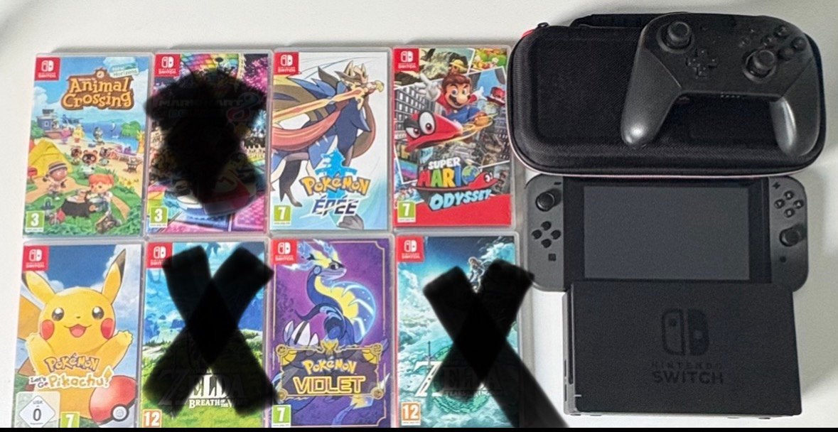 Nintendo Switch avec 6 jeux, manette pro,..., Enlèvement, Comme neuf