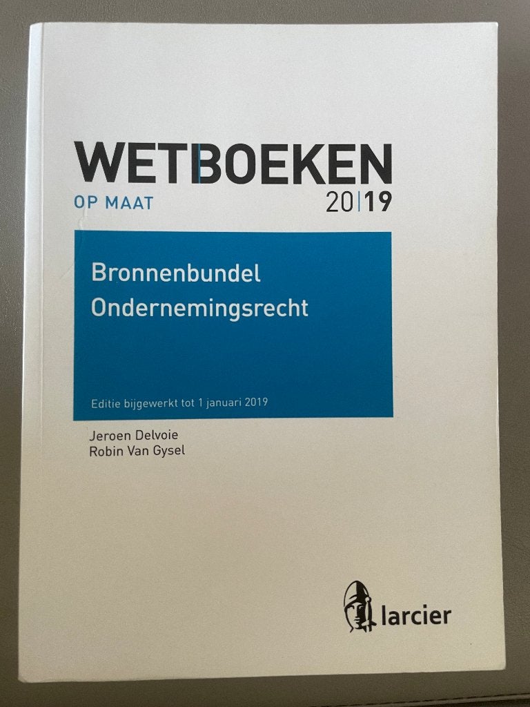 Wetboek Bronnenbundel Ondernemingsrecht 2019, Boeken, Ophalen, Gelezen, Hoger Onderwijs, Larcier