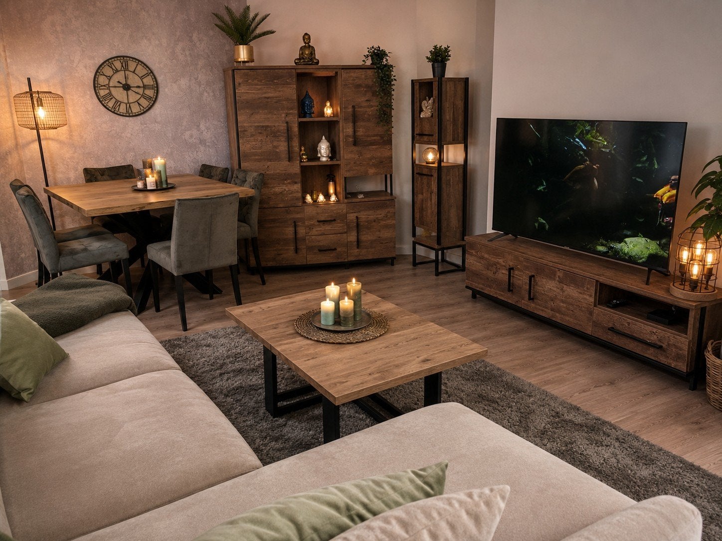 Bijna volledige eetkamer te koop (behalve salon en stoelen), Enlèvement