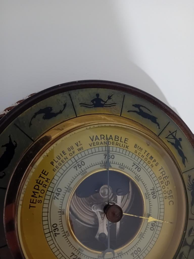 vintage aneroïde Zodiac wandbarometer, Ophalen