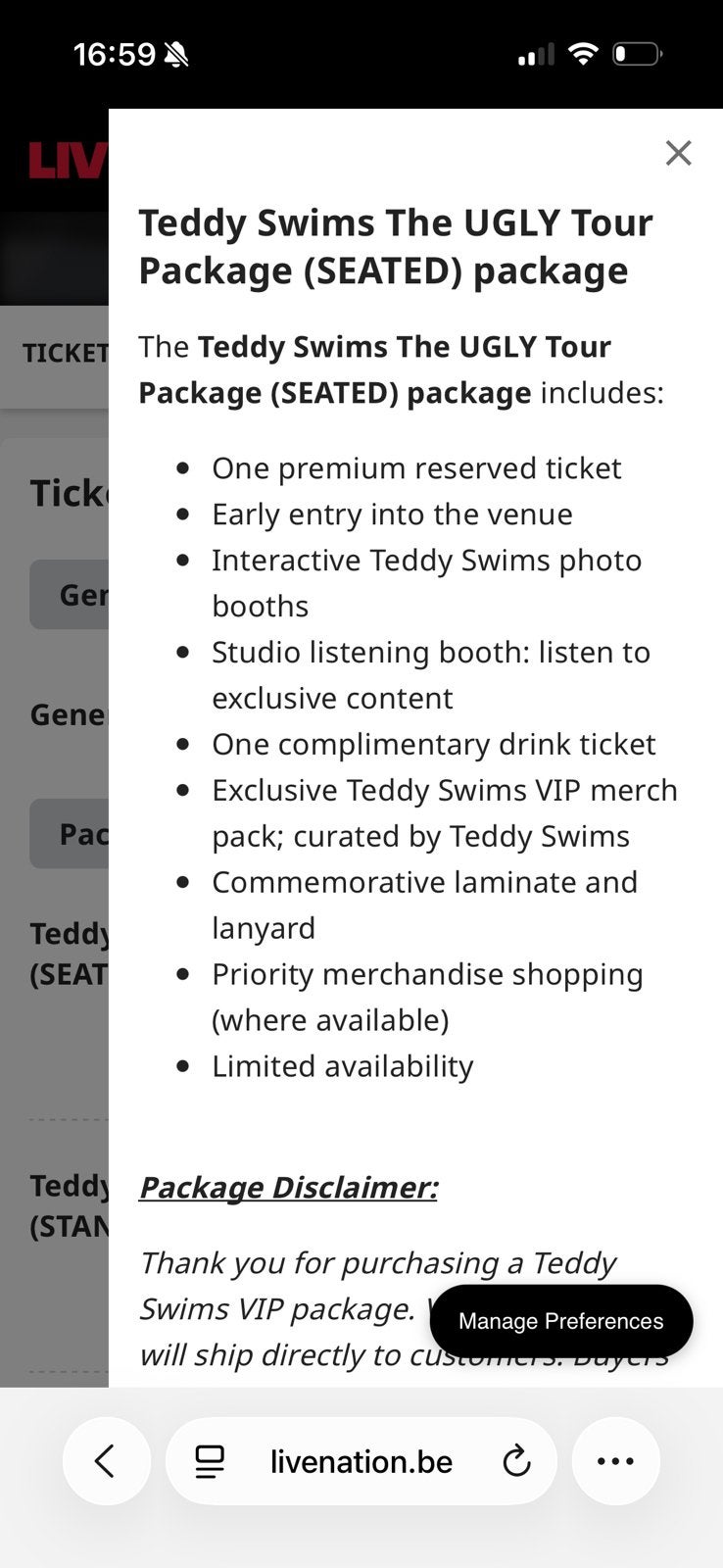 2 package deal tickets The Ugly Tour Teddie Swims, Tickets en Kaartjes, Twee personen