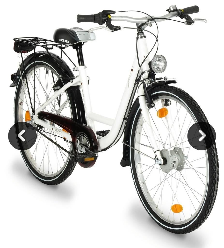 meisjesfiets 24" Stokvis N3: shimano nexus, naafdynamo, slot, Ophalen, Terugtraprem, 24 inch, Stokvis