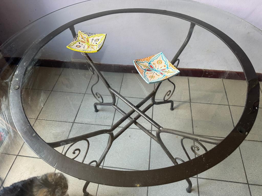 table de jardin, Enlèvement, Comme neuf, Rond, Autres matériaux
