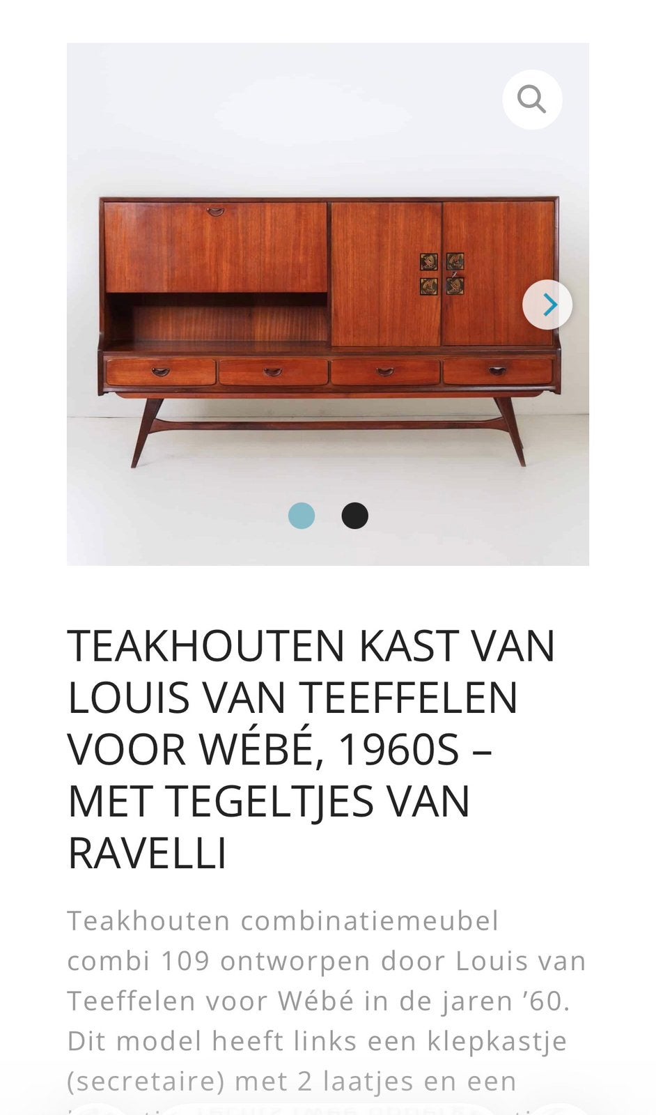 TEAKHOUTEN KAST VAN LOUIS VAN TEEFFELEN, Ophalen, Zo goed als nieuw