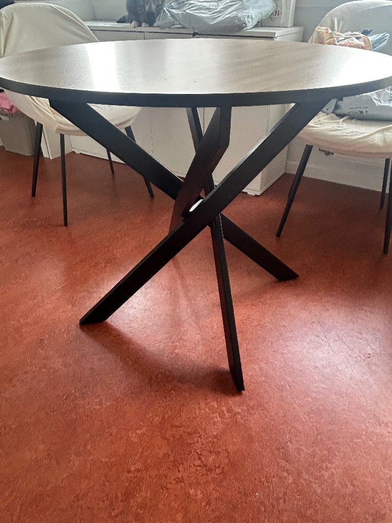 Ronde eettafel – inclusief extra tafelblad nieuw in doos, Ophalen, 50 tot 100 cm, 100 tot 150 cm, Zo goed als nieuw